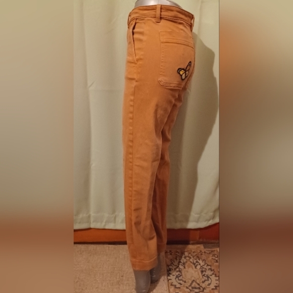 An Everlane The Slim Leg Crop High Rise Mustard Yellow Jeans - Picture 3 of 5